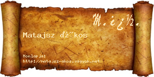 Matajsz Ákos névjegykártya